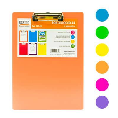 Scatto 354-ASS Cartellina con clip in PVC formato A4, colori